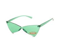 Yoela Dreieckige dicke, randlose Sonnenbrille, einteilig, farbige, transparente Sonnenbrille für Damen und Herren, grün, 42mm x 70mm x 144mm