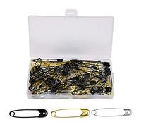 YOFASEN 180 Stück Sicherheitsnadel - Große und Kleine Sicherheitsnadeln Sortiert 18 mm - 53 mm für Kunsthandwerk Nähen Schmuckherstellung für das Büro zu Hause Verwendung Gold Silber Schwarz