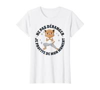 Yoga Anime-Manga Katze Meditation-Achtsamkeit lustige Katzen Preisgünstiges Grafik-T-Shirt, Damen, Weiß, XS