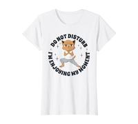 Yoga Anime-Manga Katze Meditation-Achtsamkeit lustige Katzen Preisgünstiges Grafik-T-Shirt, Damen, Weiß, M