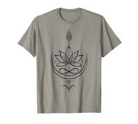 Yoga Harmony by Christine Krahl Lotusblüte mit Pfeil und Unendlichkeit Symbol T-Shirt Grau Unisex Erwachsene Klein EU Kurzarm Yoga