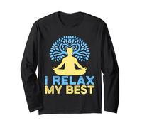 Yoga I Relax My Best Lustiges Yoga Langarmshirt