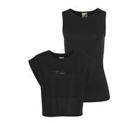 Yoga & Relax Shirt OCEAN SPORTSWEAR "Soulwear - 2-tlg. Yoga Shirt & Top", Damen, Gr. 36, schwarz (schwarz, schwarz), Obermaterial: 92% Polyester, 8% Elasthan. Oberes Obermaterial: 65% Polyester, 35% V