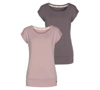 Yoga & Relax Shirt OCEAN SPORTSWEAR "Soulwear - Essentials Yoga Shirts", Damen, Gr. 36, rose, mauve, Single Jersey, Obermaterial: 92% Polyester, 8% Elasthan, figurbetont hüftbedeckend, Rundhals, Shirt