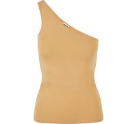 Yoga & Relax Shirt URBAN CLASSICS "Urban Classics Damen Ladies Asymmetric Top", Damen, Gr. XL, paleorange, 95% Baumwolle, 5% Elasthan, unifarben, slim fit, asymmetrischer Ausschnitt, Tops (12240966-XL