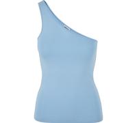 Yoga & Relax Shirt URBAN CLASSICS "Urban Classics Damen Ladies Asymmetric Top", Damen, Gr. XXL, balticblau, 95% Baumwolle, 5% Elasthan, unifarben, slim fit, asymmetrischer Ausschnitt, Shirts (62020652