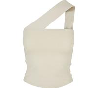 Yoga & Relax Shirt URBAN CLASSICS "Urban Classics Damen Ladies One Strap Top", Damen, Gr. L, sandweiß, 95% Baumwolle, 5% Elasthan, unifarben, regular fit, asymmetrischer Ausschnitt, Shirts (42063966-L