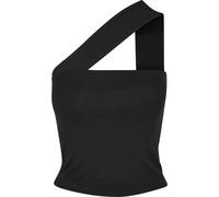 Yoga & Relax Shirt URBAN CLASSICS "Urban Classics Damen Ladies One Strap Top", Damen, Gr. L, schwarz, 95% Baumwolle, 5% Elasthan, unifarben, regular fit, asymmetrischer Ausschnitt, Tops (44275168-L) s