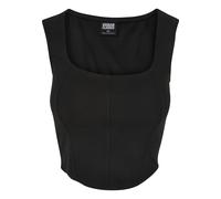 Yoga & Relax Shirt URBAN CLASSICS "Urban Classics Damen Ladies Short Corsage Top", Damen, Gr. XXL, schwarz, 95% Baumwolle, 5% Elasthan, unifarben, slim fit, eckiger Ausschnitt, Shirts (24115329-XXL) s