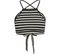 Yoga & Relax Shirt URBAN CLASSICS "Urban Classics Damen Ladies Triangle Top", Damen, Gr. XL, schwarz, grau, 95% Baumwolle, 5% Elasthan, unifarben, slim fit, Neckholder, Shirts (13419859-XL) schwarz, g