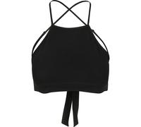 Yoga & Relax Shirt URBAN CLASSICS "Urban Classics Damen Ladies Triangle Top", Damen, Gr. XS, schwarz, 95% Baumwolle, 5% Elasthan, unifarben, slim fit, Neckholder, Shirts (39919612-XS) schwarz