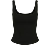 Yoga & Relax Shirt URBAN CLASSICS "Urban Classics Damen Ladies Wide Neck Top", Damen, Gr. XS, schwarz, 95% Baumwolle, 5% Elasthan, unifarben, slim fit, eckiger Ausschnitt, Shirts (87033911-XS) schwarz