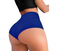 Yoga-Shorts mit Aussparungen, Po-Lifting, Scrunch-Shorts, hohe Taille, Workout, Fitnessstudio, aktive Hotpants, #0 Blau, Klein