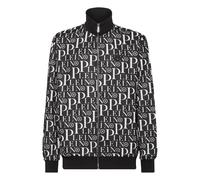 Yoga-Sweatjacke PHILIPP PLEIN "Philipp Plein Tm", Herren, Gr. S, schwarz-weiß (02, schwarz), Obermaterial: 100% Polyester, Sweatjacken (33578034-S) 02, schwarz
