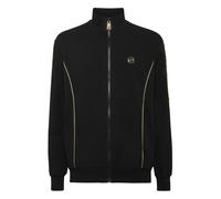 Yoga-Sweatjacke PLEIN SPORT "Jogging-Jacke", Jungen, Gr. S, schwarz (0294, schwarz, lightgold), Obermaterial: 88% Baumwolle, 12% Polyester, Sweatjacken (13188648-S) 0294, schwarz, lightgold