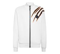 Yoga-Sweatjacke PLEIN SPORT "Scratch", Jungen, Gr. L, weiß (01, weiß), Obermaterial: 88% Baumwolle, 12% Polyester, Sweatjacken (58894910-L) 01, weiß