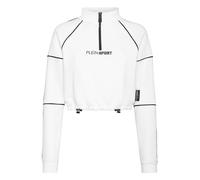 Yoga-Sweatjacke PLEIN SPORT "Sweatjacke", Damen, Gr. XXL, weiß (01, weiß), Obermaterial: 88% Baumwolle, 12% Polyester, Sweatjacken (28923050-XXL) 01, weiß
