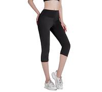 Yogahose Damen Sommer Dünn Leggings Damen 3/4 High Waist Shape Sport Sportleggins 3/4 Blickdicht Caprihose Stretch Relaxhose Einfarbig Freizeithose Lässige Jogginghose Elegant Sporthose Damenhose