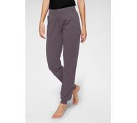 Yogahose OCEAN SPORTSWEAR "Soulwear - Yoga & Relax Pants - Loose Fit", Damen, Gr. 40, N-Gr, grau (taupe), Obermaterial: 56% Baumwolle, 38% Viskose, 6% Elasthan, bequem lang, Hosen Yogahose, Seitliche