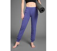 Yogahose OCEAN SPORTSWEAR "Soulwear - Yoga & Relax Pants - Loose Fit", Damen, Gr. 44, N-Gr, blau (navy), Obermaterial: 56% Baumwolle, 38% Viskose, 6% Elasthan, bequem lang, Hosen Yogahose, Seitliche E