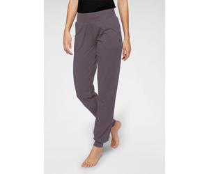 Yogahose OCEAN SPORTSWEAR "Soulwear - Yoga & Relax Pants - Loose Fit", Damen, Gr. 46, N-Gr, grau (taupe), Obermaterial: 56% Baumwolle, 38% Viskose, 6% Elasthan, bequem lang, Hosen Yogahose, Seitliche
