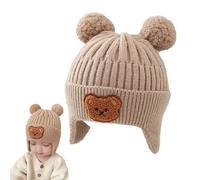 Yogasuper Baby Teddy Winter Hat with Ear Flaps Pom Beanie with Ties Earmuffs, Newborn Girls and Boys