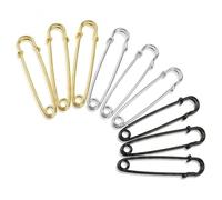 YOGAZEN 9 Stück Sicherheitsnadeln Groß, 8cm Metall Sicherheitsnadeln, für Kleidung, Quilten, Kunsthandwerk,Charms, Decken, Röcke, Schal, Leder, Segeltuch(Silber Gold Schwarz)