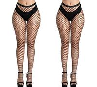 YOGINGO 2 x fishnet tights medium big bird, black, Small-Large