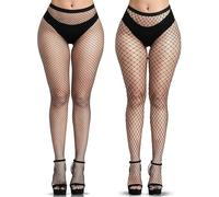 YOGINGO Fishnet Stockings for Women, High Waisted Fishnet Tights Black Fishnets