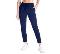 Yogipace Damen Petite/Regular/Tall 7/8 On The Go Ankle Pants with Pockets Stretch Travel Pants Yoga Casual Lounge Wear, Marineblau, Medium/24" Inseam Petite