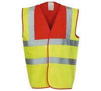 Yoko Herren YK001/hvw100 Hi Vis 2 Band und Hosenträger Weste Small rot/gelb