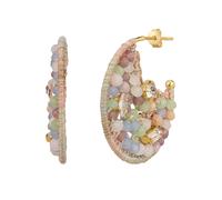Yokoamii - Creolen aus Messing in Gelbgold mit Zirkonia 1 ct Damen