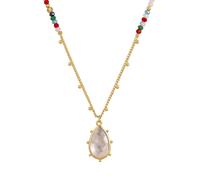 Yokoamii - Halskette aus Messing in Gelbgold mit Quarzkristall Ketten 1 ct Damen