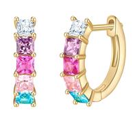 Yokoamii Creolen aus Messing in gelbgold mit Zirkonia 15,4 mm Damen