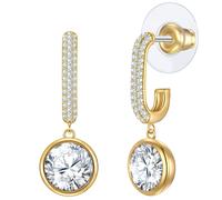 Yokoamii - Creolen aus Messing in Gelbgold mit Zirkonia 1 ct Damen