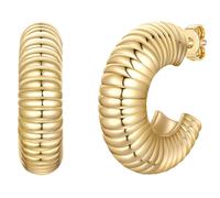 Yokoamii Creolen aus Metall-Legierung in gelbgold 20,5 mm Damen