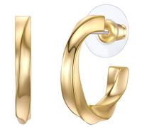 Yokoamii Creolen aus Metall-Legierung in Gelbgold 28,3 mm Damen