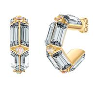 Yokoamii Creolen aus Metall-Legierung in gelbgold mit Glaskristall 16,8 mm Damen