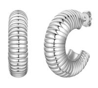 Yokoamii Creolen aus Metall-Legierung in silber 20,5 mm Damen