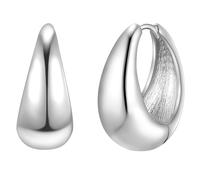 Yokoamii Creolen aus Metall-Legierung in silber 24,7 mm Damen