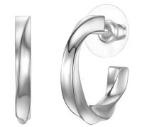 Yokoamii Creolen aus Metall-Legierung in Silber 28,3 mm Damen