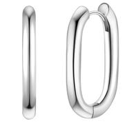 Yokoamii Creolen aus Metall-Legierung in silber 28,6 mm Damen