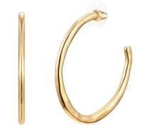 Yokoamii Damen Creolen Metall-Legierung Gelbgold-Optik Modeschmuckohrcreolen