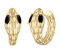 Yokoamii Creolen Schlange aus Messing in gelbgold mit Zirkonia 18,8 mm Damen