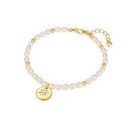 Yokoamii - Armband Metall Zirkonia Süßwasser-Zuchtperle in Gelbgold Armbänder & Armreife Damen
