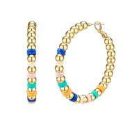 Yokoamii - Creolen Metall-Legierung Naturstein in Gelbgold Damen