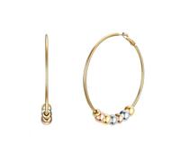 Yokoamii Damen Creolen Metall-Legierung Silber-Optik/gelbvergoldet 14 Karat/rosé Modeschmuckohrcreolen