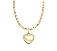 Yokoamii Damen Kette aus Messing gelbvergoldet 14 Karat mit Herz ca. 11,8 mm