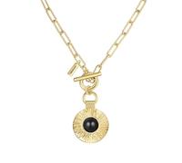 Yokoamii - Halskette aus Metall-Legierung in Gelbgold mit Achat Ketten 1 ct Damen