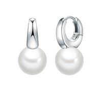 Yokoamii - Perlen-Creolen Metall-Legierung Muschelkernperle in Gelbgold Ohrringe Damen